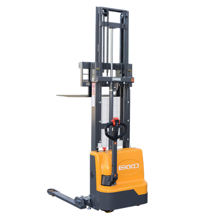 EKKO EB12EA Electric Straddle Stacker || 145" || 3,000 LBS