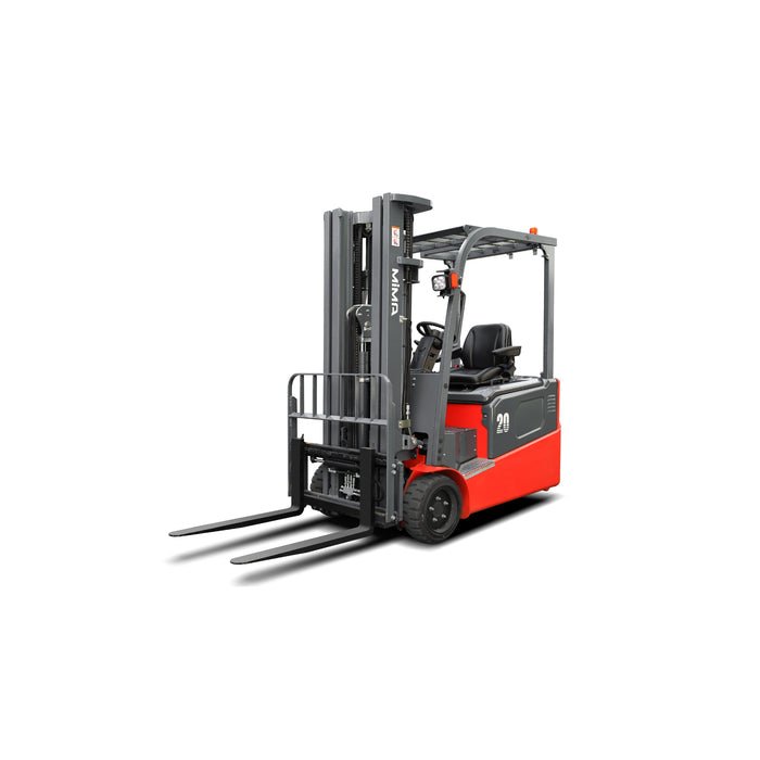 MIMA 2MKC20-48 Lithium 3-Wheel Forklift – 4,400 lb Cap | Up to 189" Lift Height | Solid Pneumatic Tires