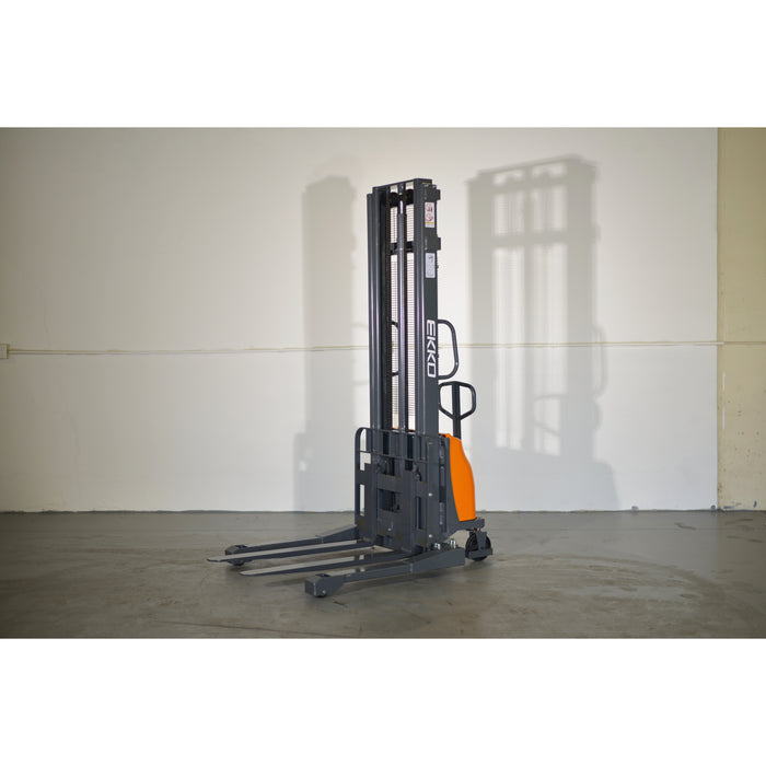 EKKO EA15A Semi-Electric Straddle Stacker || 118" or 138" || 3,300 LBS